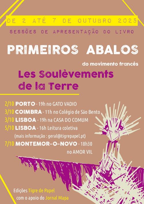 Primeiros Abalos dos Soulèvements de la terre - tour de apresentação do livro - Porto