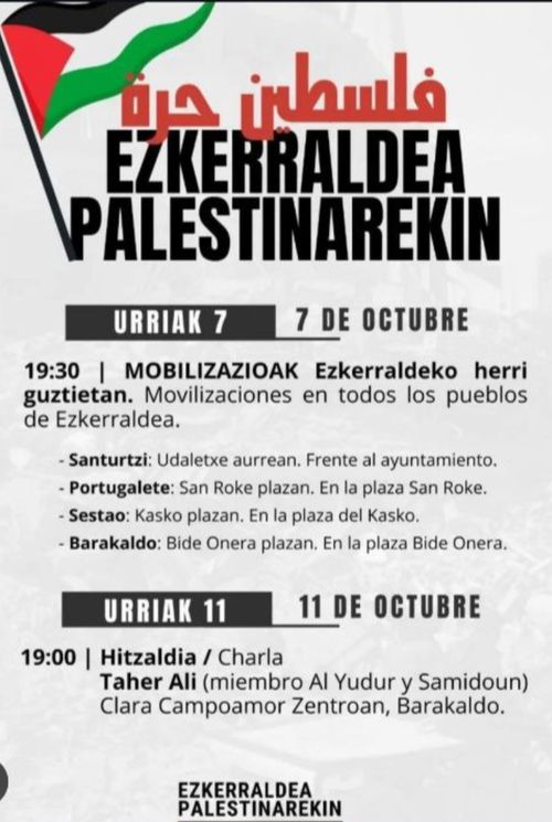 EZKERRALDEA PALESTINAREKIN - MOBILIZAZIOAK (Ezkerraldeko herri guztietan)