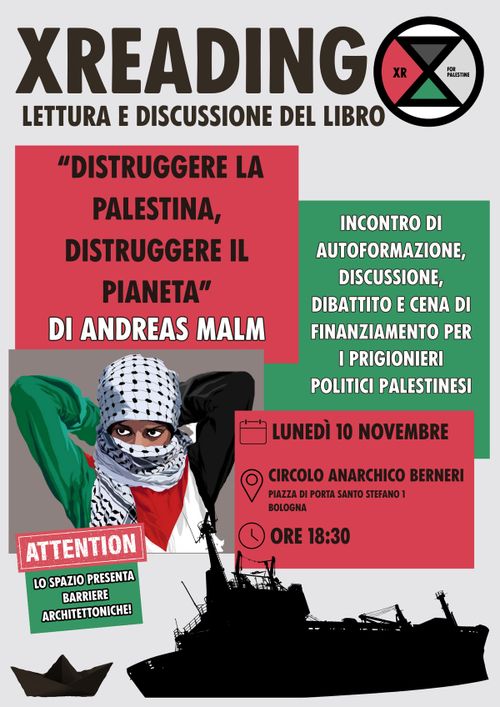 XReading x Andreas Malm "Distruggere la Palestina, Distruggere il pianeta"