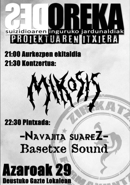 DESOREKA, ITXIERA JAIALDIA: Ekitaldia + "MIKOSIS" kontzertua + "NAVAJITA SUAREZ" BASETXE SOUND pintxada