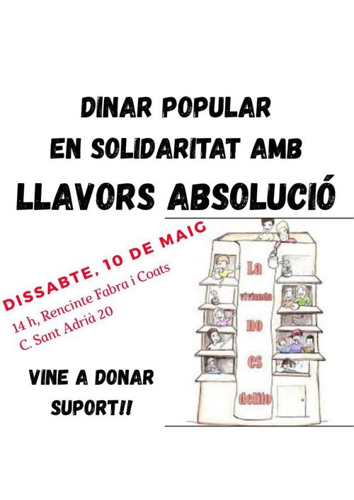Dinar popular solidari amb les encausades del Bloc Llavors