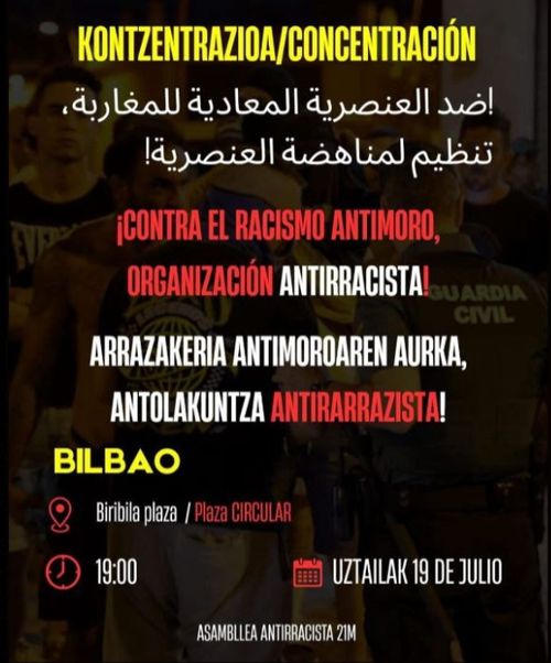 ARRAZAKARIA ANTIMOROAREN AURKA, ANTOLAKUNTZA ANTIARRAZISTA!