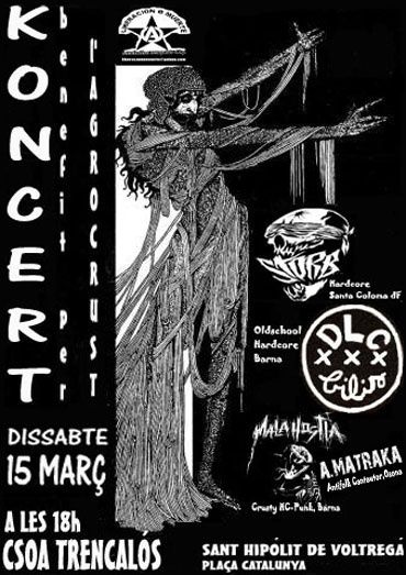 Koncert d.i.y. (benefit para el Agro-Crust) tokan: A.MATRAKA, MALA HOSTIA, DLC BILIS, STORB