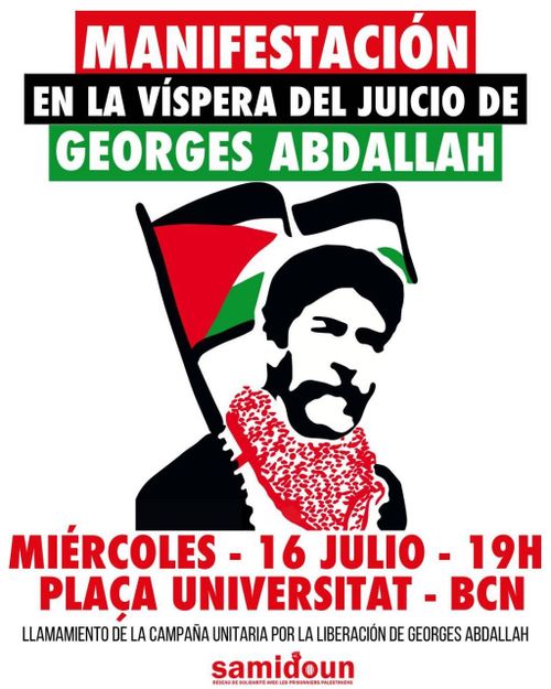 MANIFESTACIÓ: En la Víspera del Juicio de Georges Abdallah