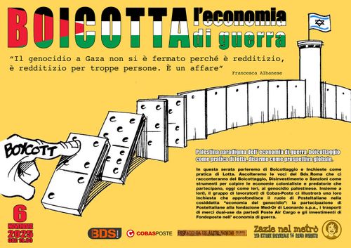 Boicotta l’economia di guerra