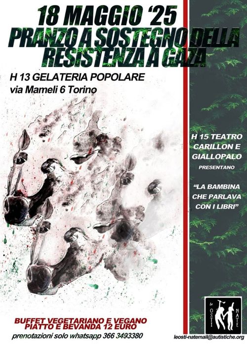 Pranzo a sostegno della resistenza a Gaza