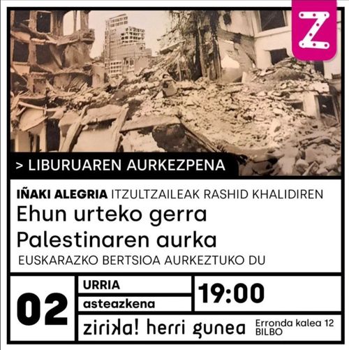 EHUN URTEKO GERRA PALESTINAREN AURKA