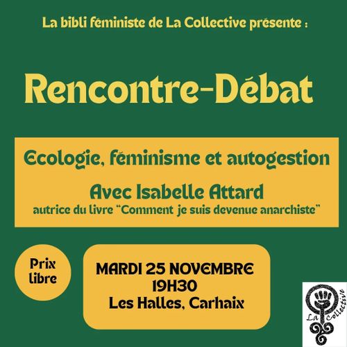 Rencontre-débat : Écologie, Féminisme et Autogestion, avec Isabelle Attard