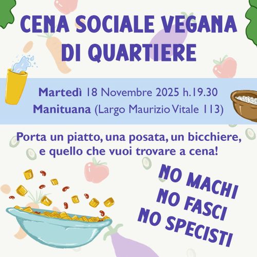 Cena sociale CRAB vegana