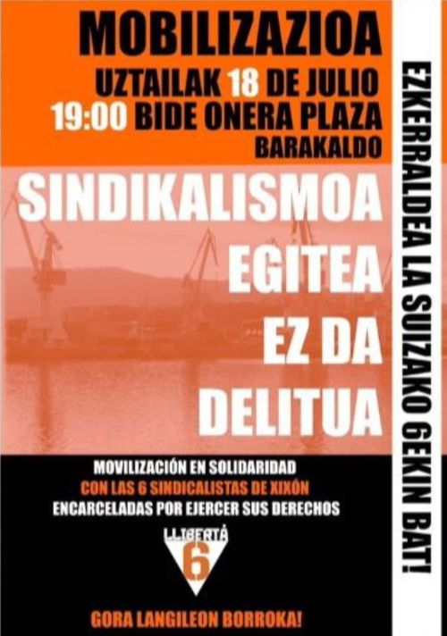 SINDIKALISMOA EGITEA EZ DA DELITUA