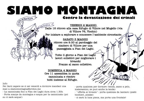 SIAMO MONTAGNA_ACCAMPATA CONTRO LA DEVASTAZIONE DEI CRINALI 2-4 MAGGIO