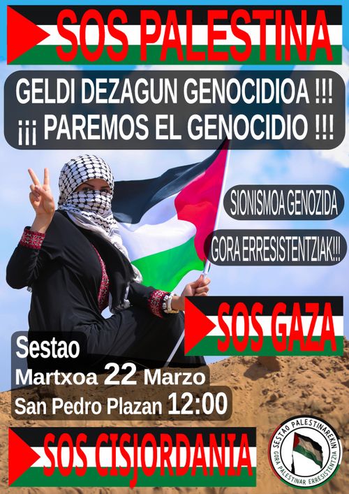 Paremos el genocidio en Palestina