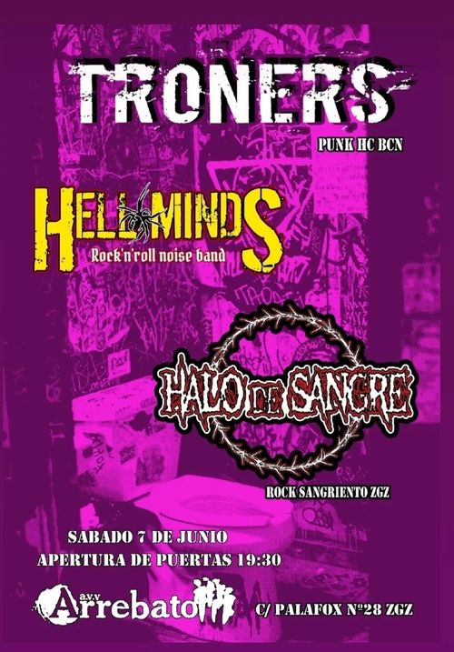 Concierto: Troners + Hell minds + Halo de sangre