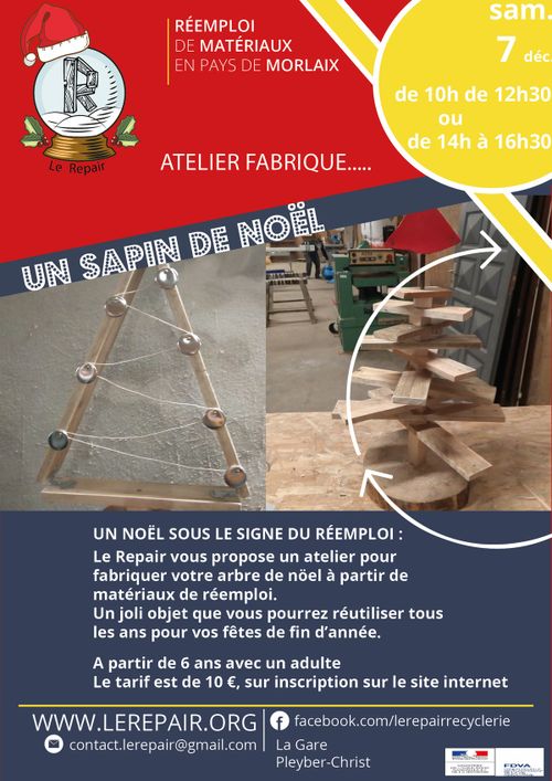 Atelier fabrique... un arbre de Noël en bois de réemploi 