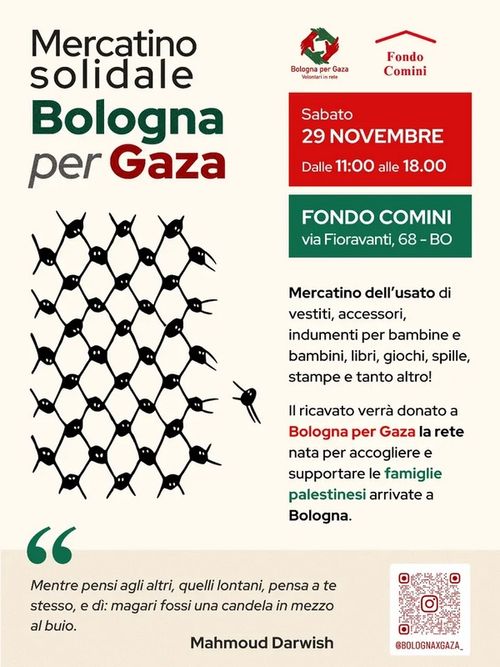 Mercatino solidale Bologna per Gaza