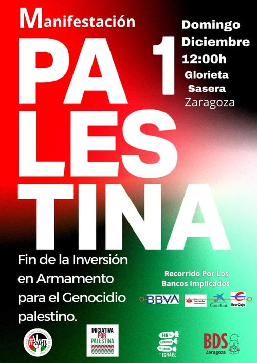 Manifestación por Palestina: Fin de la inversion en armamento