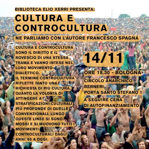 Presentazione di "Cultura e Controcultura" e cena di autofinanziamento